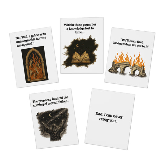 Dad, I Can Never Repay You — Dark Fantasy Father's Day Card Set (5-Pack)