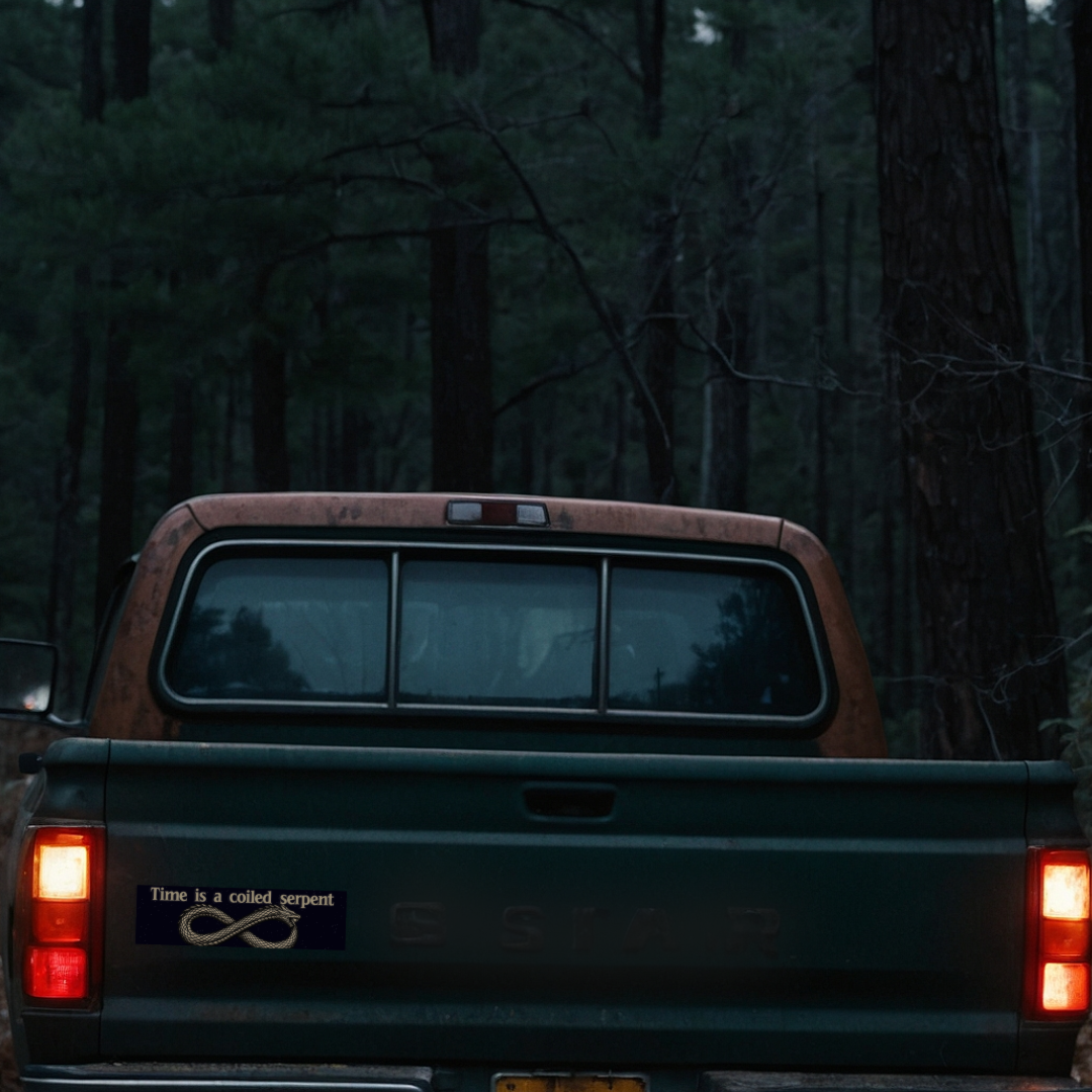 Time Is a Coiled Serpent Bumper Sticker