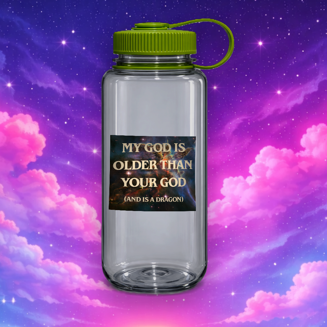 My God Is Older Than Your God (And Is a Dragon) 3"x3" Vinyl Sticker