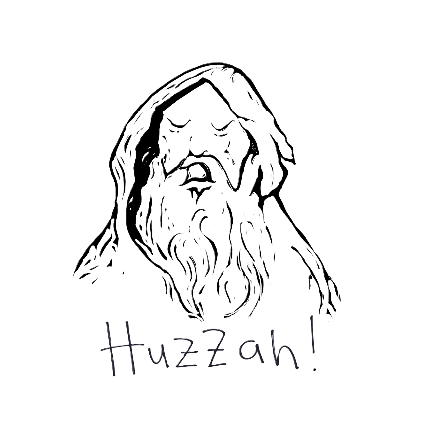 “Huzzah!” 3"x3" Vinyl Sticker